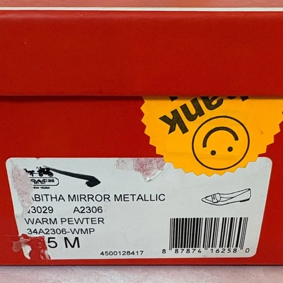 Coach Tabitha Mirror Metallic Warm Pewter Loafers - Picture 8 of 9